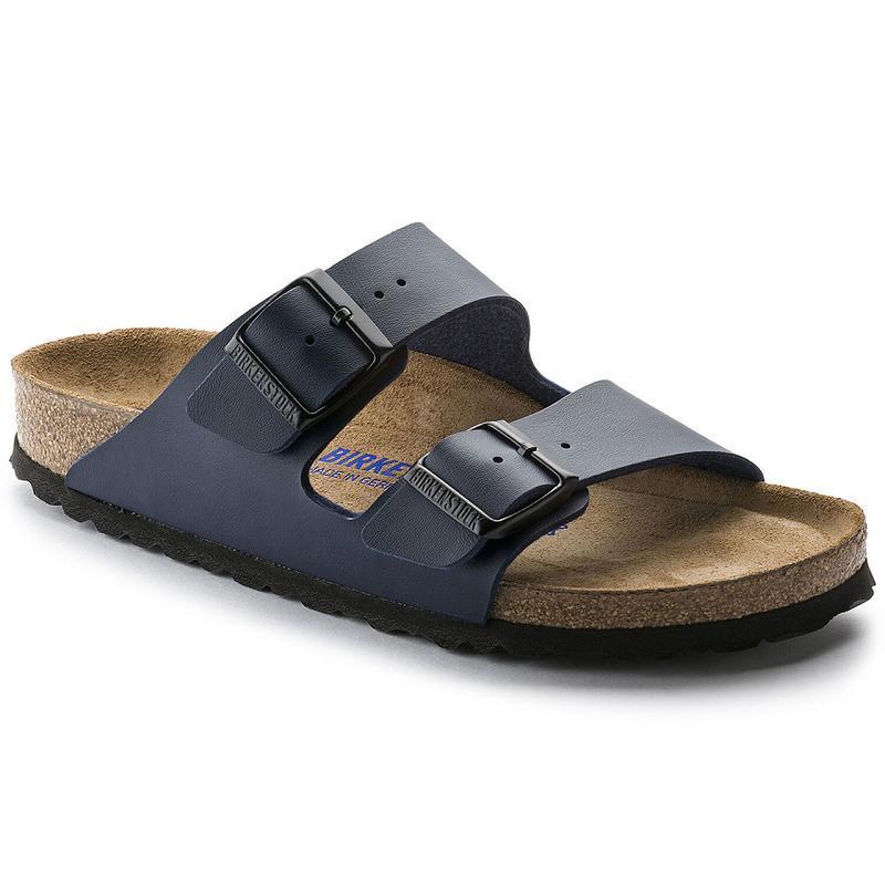 Birkenstock Soft Footbed Birko Flor Arizona Dame Mørkeblå | DK 77FDN